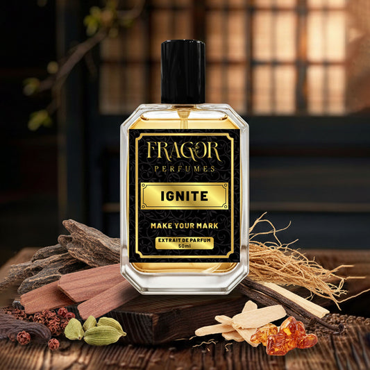 Ignite by Fragor Perfumes: Elite Luxury Impression of Oud Wood – High-Concentration Extrait de Parfume (50ml)